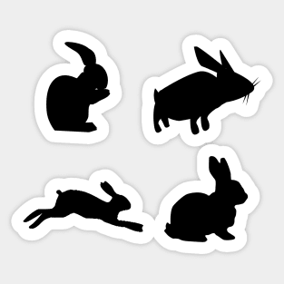 Black bunny pack Sticker